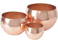 Merle Copper Finish Votive Bowls - Set of 3