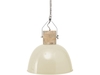 Merle Cream Metal and Wood Ceiling Pendant - Large