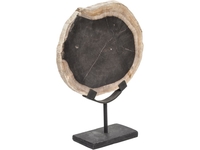 Meso Petrified Wood Display Ornament on Iron Stand - Large