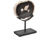 Meso Petrified Wood Display Ornament on Iron Stand - Small
