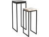 Meso Petrified Wood Nesting Pedestal Tables - Set of 2