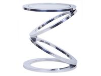 Metal Hoops Side Table with Glass Top