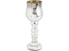 Mirabel Etched Silver and Gold Glass Goblet Hurricane Lamp