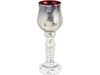 Mirabel Etched Silver and Red Glass Goblet Hurricane Lamp