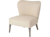 Monica Cream Linen Occasional Chair with Blue Patterned Back