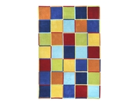 Multi-Coloured Cube Wool Rug