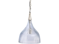 Oslo Ribbed Grey Glass Pendant Light
