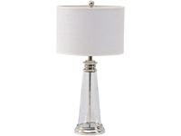 Regal Clear Glass Table Lamp with Bleach Linen Shade - Small