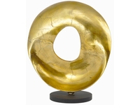 Wave Ring Modern Metal Sculpture in Raw Gold Finish