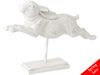 Whitewashed Leaping Rabbit on Stand