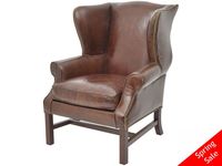 Wing Back Vintage Leather Armchair