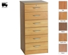 R White Storage Unit 6 Drawer M-6DU H1032xW479xD540mm,  Classic Oak