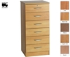 R White Storage Unit 6 Drawer M-6DU H1032xW479xD540mm,  English Oak