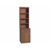 R White Unit with Lockable Drawer and Overshelving,  Teak