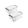 Really Useful Storage Box 9 Litre Pack of 2,  Clear