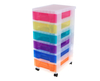Really Useful Storage Drawer Unit 6 x 7 Litre Rainbow,  Clear/Rainbow