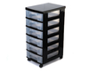 Really Useful Storage Unit 6 x 7 Litre Drawer,  Black/Clear