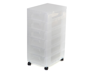 Really Useful Storage Unit 6 x 7 Litre Drawer,  Clear