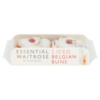 essential Waitrose iced Belgian buns