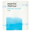 essential Waitrose kitchen towels,  gingham design - 2 rolls of 55 sheets