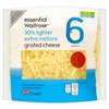 essential Waitrose lighter extra mature grated cheese,  strength 6