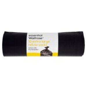 essential Waitrose refuse sacks,  extra large - roll of 10 bags
