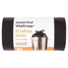 essential Waitrose refuse sacks with tie handles,  roll of 15