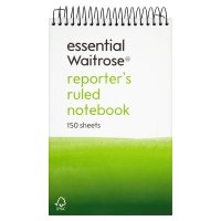 essential Waitrose reporters lined notebook,  pack of 150 sheets