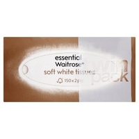 essential Waitrose soft white tissues,  twin pack