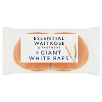 essential Waitrose White Giant Baps
