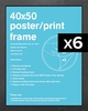 40x50cm Flat MDF Mini Poster Frame Bundle x 6