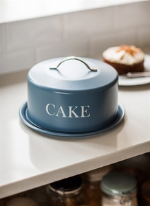 Cake Dome Tin in Dorset Blue - Steel