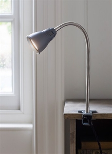 Cavendish Clip Lamp in Charcoal - Steel