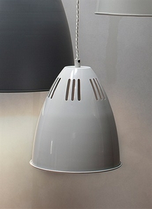 Cavendish Vented Pendant,  Small in Chalk - Steel