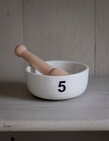 Ceramic Pestle & Mortar in White