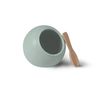 Ceramic Salt Cellar & Wooden Spoon in Shutter Blue