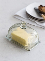 Cornbury Pressed Glass Butter Dish