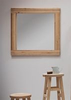 Large Square Hambledon Raw Oak Mirror