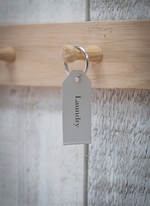 Laundry Keyring in Chalk - Steel