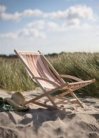 Rocking Deck Chair in Green and Coral Stripe