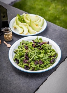 Salad Platter,  Large in White/Dorset Blue - Enamel