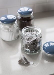 Set of 3 Cornbury Storage Jars,  Small in Dorset Blue - Glass