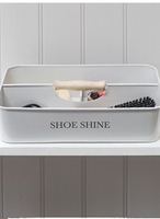 Shoeshine Trug with Wooden Handle - Chalk