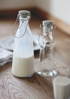 Small Vintage Milk Bottle with Flint Ceramic Lid