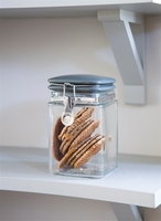 Square Storage Jar with Charcoal Lid - 16cm