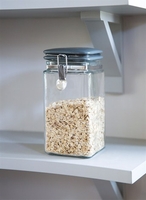 Square Storage Jar with Charcoal Lid - 20cm
