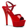 Pleaser Shoes Kiss-209 Red Patent Platform Sandals Stiletto Heels