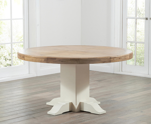 Torino 150cm Oak & Cream Pedestal Dining Table