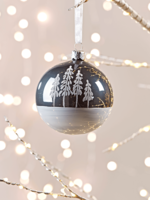 NEW Six Glass Tree Baubles - Dove Grey
