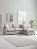 Wimbledon Chaise Sofa Ash Linen Cotton Blend - Left Hand Facing